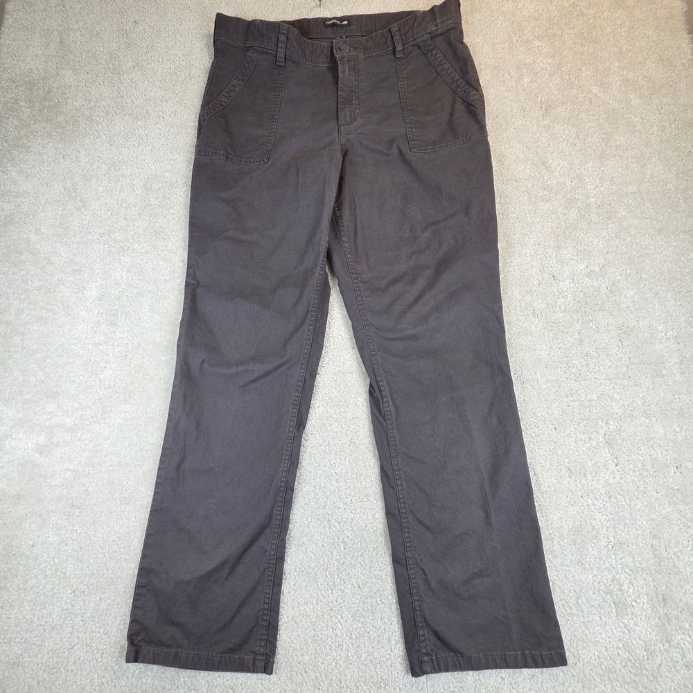 Toad&Co Earthworks Pant Womens 14 Charcoal Gray Organic Cotton Tencel Utility